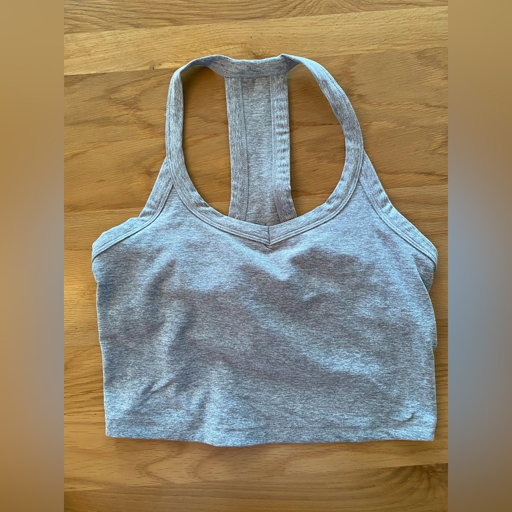 Beyond Yoga Heather Gray Racerback Tank Crop